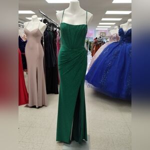 May Queen Sparkling Green Prom Dress
